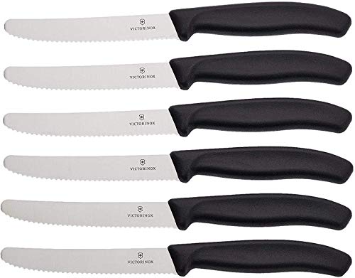 Victorinox Coltello da tavola con lama 11 cm a manico nero, Nero - Ilgrandebazar