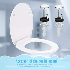 Sedile WC, Dalmo DBTS07TY Copriwater Universali O Forma, Tavoletta