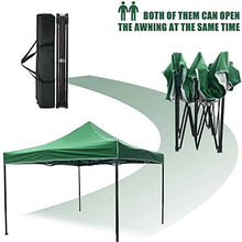 Carica l'immagine nel visualizzatore di Gallery, BAKAJI Gazebo 3 x 3 metri Pieghevole Tessuto Poliestere Impermeabile Struttura in Metallo Richiudibile a Fisarmonica Tendone Portatile Fiera Mercato Giardino Esterno + Sacca per Trasporto (Verde)