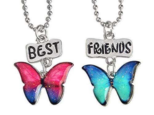 BFF Bracciali E Collana Amicizia Farfalla – Set Gioielli Per Migliori Amiche, Regalo Donna