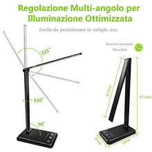 Carica l&#39;immagine nel visualizzatore di Gallery, Lampada da Scrivania LED, AUELEK Tavolo Ricaricabile Pieghevole Nero - Ilgrandebazar