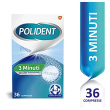 Carica l'immagine nel visualizzatore di Gallery, Polident 3 Minuti, Pulitore Quotidiano per Igiene della Protesi Dentale, Pulizia Profonda, 36 Compresse