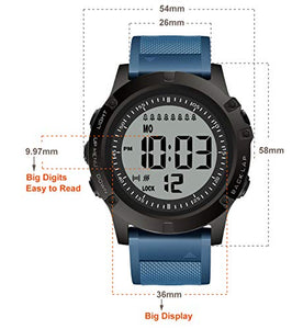 TICCI, orologio da uomo con 8 sveglie vibranti per meditazione, Blue Strap - Ilgrandebazar