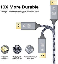 Carica l&#39;immagine nel visualizzatore di Gallery, Snowkids Cavo DisplayPort a HDMI 1.4-1,8m 4K Ultra HD Maschio Grigio-1.8M