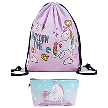 Carica l&#39;immagine nel visualizzatore di Gallery, Amycute 2 pcs Unicorno Regali per Ragazze, sacche sportive unicorno +...