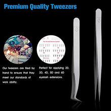 Carica l&#39;immagine nel visualizzatore di Gallery, FERYES Pinza a Punta Dritta e a Curva per Extension Ciglia con...