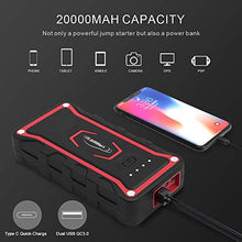 Carica l&#39;immagine nel visualizzatore di Gallery, YABER Avviatore Batteria per Moto/Auto, 1500A 20000mAh Emergenza...