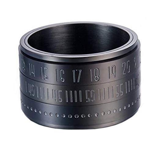 HIJONES Squillare Numeri Arabi Blu Nottilucenti Rotanti Uomini Acciaio Nero - Ilgrandebazar