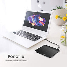 Carica l&#39;immagine nel visualizzatore di Gallery, Masterizzatore DVD CD Externo, Cocopa Unità DVD Esterna USB 3.0 DVD/CD Drive DVD-R CD-RW Dispositivo Lettore di Schede Portatile Ultra Slim External Disc Per Windows 98/ME/ 2000/XP/Vista/7/8/10