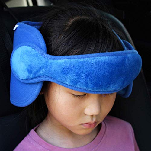 FREESOO Fascia Testa Seggiolino Auto, Supporto Auto Bambini Blu