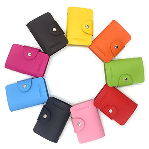 Porta Carte di Credito Pelle Donne Uomo - 24 Slot (Rose Red) Rose Red