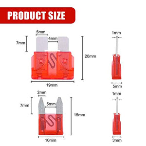 Fusibili auto 300, set assortimento di fusibili mini lama (2A 3A 5A 7.5A 10A...