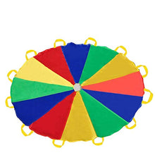 Carica l&#39;immagine nel visualizzatore di Gallery, Paracadute Ludico Arcobaleno da Gioco Diametro Set Festa per Bambini &#39;con 12 Manici 350 cm