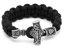 Carica l&#39;immagine nel visualizzatore di Gallery, HLARK Braccialetto Con Martello Thor Amuleto Vichingo Realizzato a mano 23cm... - Ilgrandebazar