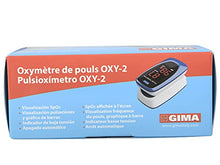 Carica l&#39;immagine nel visualizzatore di Gallery, Gima SATURIMETRO OXY-2, Pulsoximetro da Dito, Portatile, Professionale, Rileva Saturazione e Battito, 2 Pile AAA incluse, Allarmi Visivi e Acustici, Display LED, Lingue GB, FR, IT, ES, PT