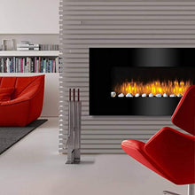Carica l&#39;immagine nel visualizzatore di Gallery, Classic Fire Riscaldatore a Parete, 2000W, Telecomando, Nero, 105,5 cm - Ilgrandebazar