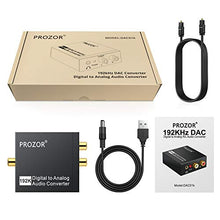 Carica l&#39;immagine nel visualizzatore di Gallery, PROZOR 192Khz DAC Convertitore Audio Digitale ad Analogico con Cavo