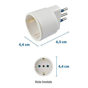 Poly Pool PP0433 Adattatore Spina Piccola 10 A e Presa Tedesca, 1 Pezzo,...