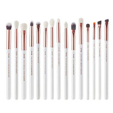 Carica l&#39;immagine nel visualizzatore di Gallery, Jessup 15Pz Bianco perla/Oro rosa Set di pennelli per trucco professionale...