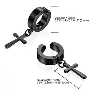 JewelryWe Gioielli Orecchini da Uomo Donna Unisex Senza Buco in Acciaio Nero - Ilgrandebazar