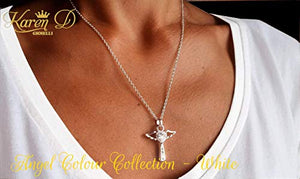 Collana Donna Argento 925 di Karen D Gioielli Ciondolo croce Zircone White - Ilgrandebazar