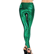 Carica l'immagine nel visualizzatore di Gallery, 1pz Leggings da Donna Leggins Sexy Squame di Pesce Pantaloni L, Verde - Ilgrandebazar
