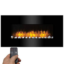 Carica l&#39;immagine nel visualizzatore di Gallery, Classic Fire Riscaldatore a Parete, 2000W, Telecomando, Nero, 105,5 cm - Ilgrandebazar