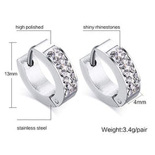 Carica l&#39;immagine nel visualizzatore di Gallery, Eleganti orecchini a cerchio, fatti a mano con strass, da d&#39;oro+argento+nero - Ilgrandebazar