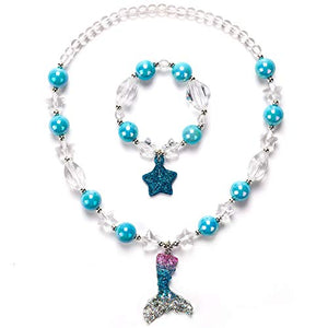 Set di collana con ciondolo a forma coda sirena per bambine,... - Ilgrandebazar