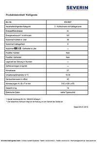 Severin KS 9827 Frigorifero e Congelatore, 70 W, 42 L (36 + 6), 43 Bianco - Ilgrandebazar