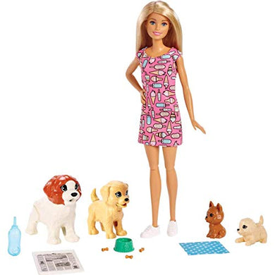 Barbie Doggy Daycare Playset Dogsitter con Bambola, Cuccioli, 4 Cagnolini... - Ilgrandebazar
