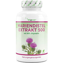 Carica l'immagine nel visualizzatore di Gallery, Vit4ever - Estratto di Cardo Mariano 500 - 180 Capsule - 500 mg - 80% Silimarina - Senza Additivi - 100% Estratto di Cardo Mariano