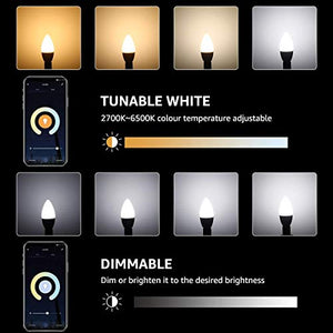 LE Alexa E14 LED Lampadina WiFi, 4.5W (=40W), Bianco Caldo e Freddo (2700K -...