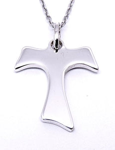 Arfasatti Pendente In Argento 925 TAU Francescano Liscio Fatto a Mano in...