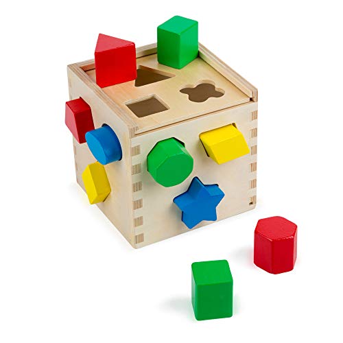 Melissa & Doug- Classic Toy Cubo con Forme in Legno, Multicolore, Multicolore - Ilgrandebazar