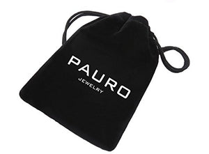PAURO Mattching Set da Coppia in Acciaio Inox sabbiato Band Anello per Nero - Ilgrandebazar