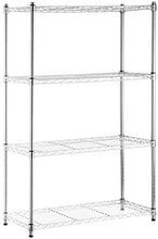 Carica l&#39;immagine nel visualizzatore di Gallery, AmazonBasics - Scaffalatura a 4 ripiani, su rotelle, Cromo - Ilgrandebazar