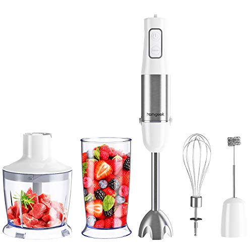 homgeek Frullatore ad Immersione 1000W, 5 in 1 Frusta, Mixer a...