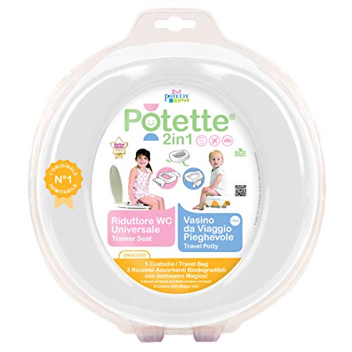 Potette Plus 2-in1- Vasino da Viaggio - Riduttore WC Portatile Bianca