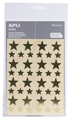 APLI – Adesivi Stella Oro, 3 fogli Apli - Ilgrandebazar