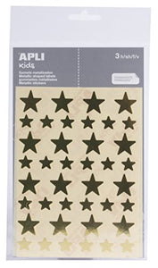 APLI – Adesivi Stella Oro, 3 fogli Apli - Ilgrandebazar