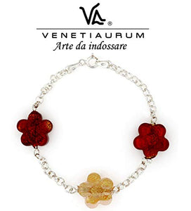 Venetiaurum - Offerta Bracciale donna con perle a forma di fiore in vetro...