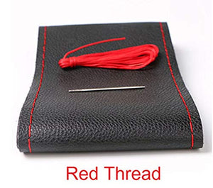 Coprivolante fai-da-te in pelle morbida sul volante dell'auto con Black Red