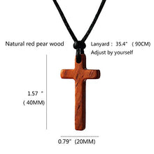 Carica l&#39;immagine nel visualizzatore di Gallery, Collana Con Pendente a Croce in Legno di Pero Rosso Per Uomo Donna Bambino... - Ilgrandebazar
