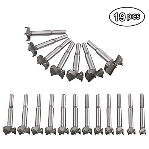 flintronic® 19pcs Punte per Legno, Forstner Drill Bit Set #1 (19pcs 10~40mm) - Ilgrandebazar