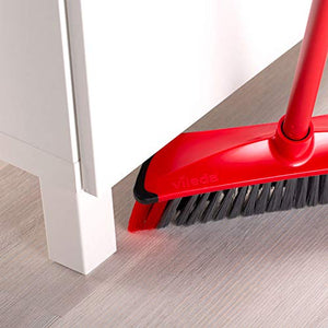 Vileda 3Action Scopa per Interni, con 3 Diverse Setole, Cattura Rosso-grigio - Ilgrandebazar