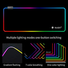 Carica l&#39;immagine nel visualizzatore di Gallery, Tappetino Mouse Gaming, RGB Grande Pad 10 Effetti Luce XXL 800 x 300