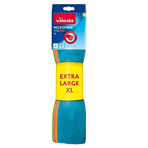 Vileda Colors Set Panni in Microfibra, Multiuso, per Vetri, Bagno, Cucina,...