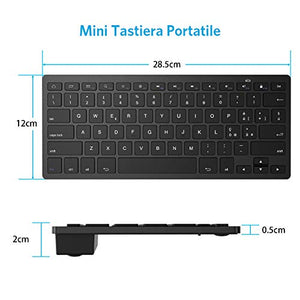 OMOTON Tastiera Bluetooth per Android, Compatibile con Samsung o Huawei Nera