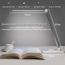 Carica l'immagine nel visualizzatore di Gallery, Lampada da scrivania a LED, lampada da tavolo protezione degli occhi, dimmerabile, touch Control,con10 livelli di luminosità 5 modalità di illuminazione, porta di ricarica USB